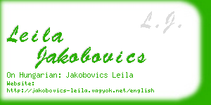 leila jakobovics business card